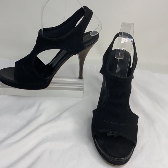 YSL Yves Saint Laurent 40/US 9 Suede Sandals Heels - Picture 7 of 16